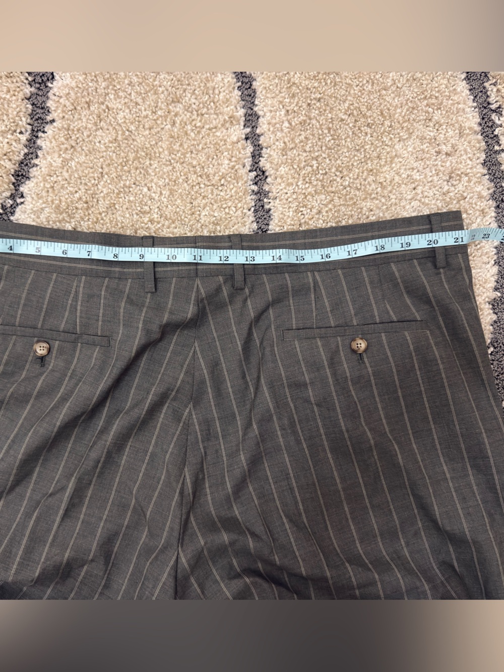 NWT Oliver Wicks Suit 50 Sage Green Tropical Wide Stripe Canvassed Wool Custom - Picture 8 of 16